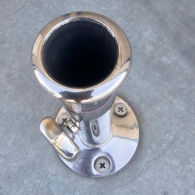 Tuuci Free-Standing Galvanized Steel Round Master Umbrella Base Stand 130 Lb. For Sale In Los Angeles - Image 6 of 12