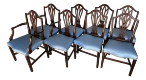 Great Set of 6 19th Century Federal Style Shield Back Mahogany Dining Chairs