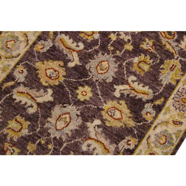 1990s Vintage Contemporary Ziegler Kafkaz Brown/Ivory Wool Rug - 2′ × 2′11″ For Sale - Image 4 of 9