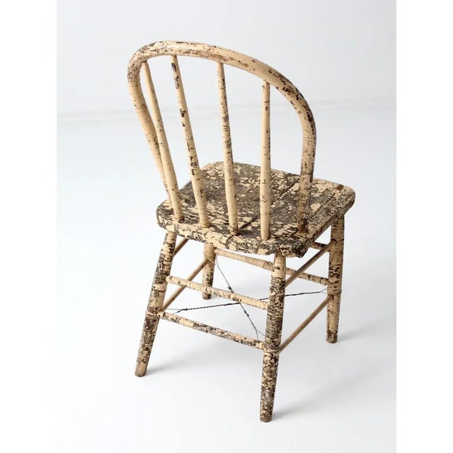 Farmhouse Antique Spindle Back Farmhouse Chair For Sale - Image 3 of 11