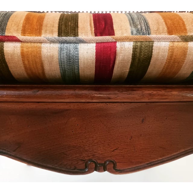 Vintage French Walnut Chairs For Sale - Image 9 of 17