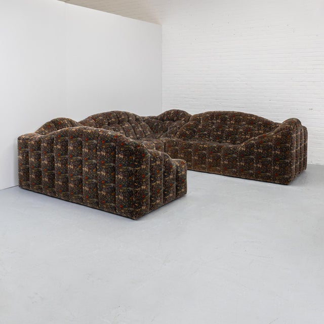 Very rare and exceptional three-piece modular lounge set from Germany, dating from the 1980s. The three generously...