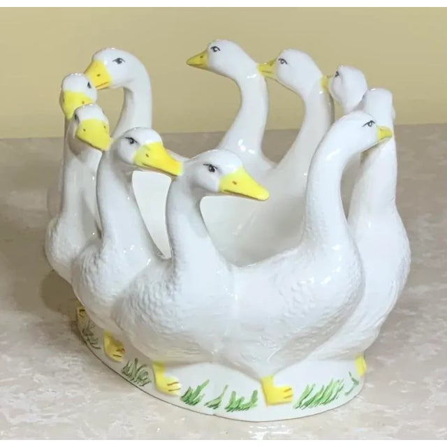 American Vintage Porcelain Ducks Candy Dish For Sale - Image 3 of 13