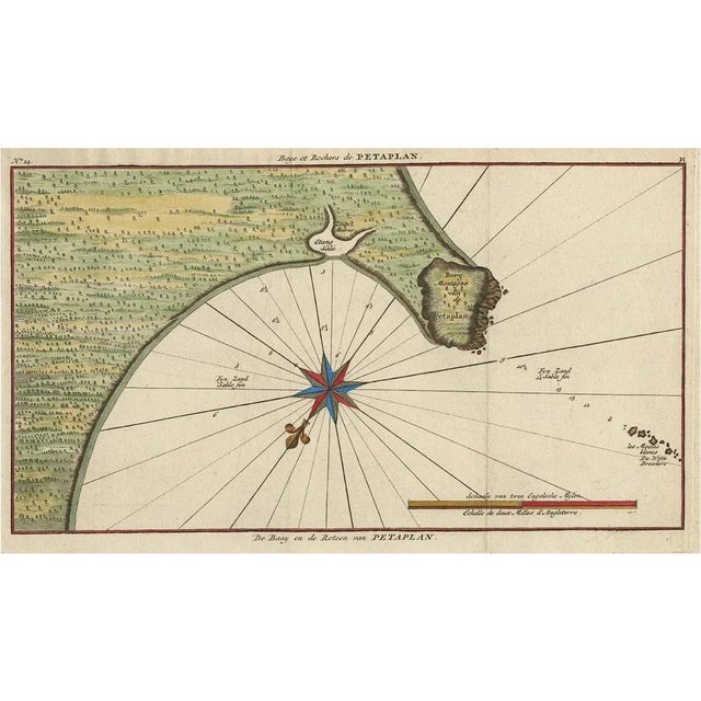 Antique Map of the Bay and Rocks of Petatlan, 1749 For Sale