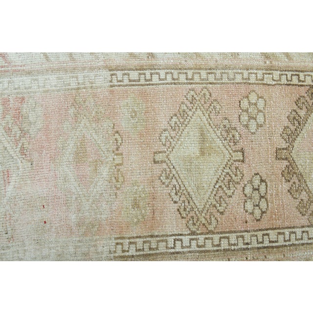 1970s Vintage Handmade Wool Cotton Turkish Beige Runner Rug For Sale In San Francisco - Image 6 of 11