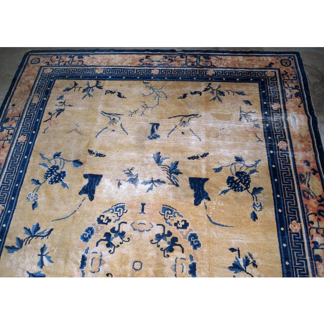 Chinese 1870s, Handmade Antique Chinese Ningsha Rug 6.1' X 9.3' For Sale - Image 3 of 11