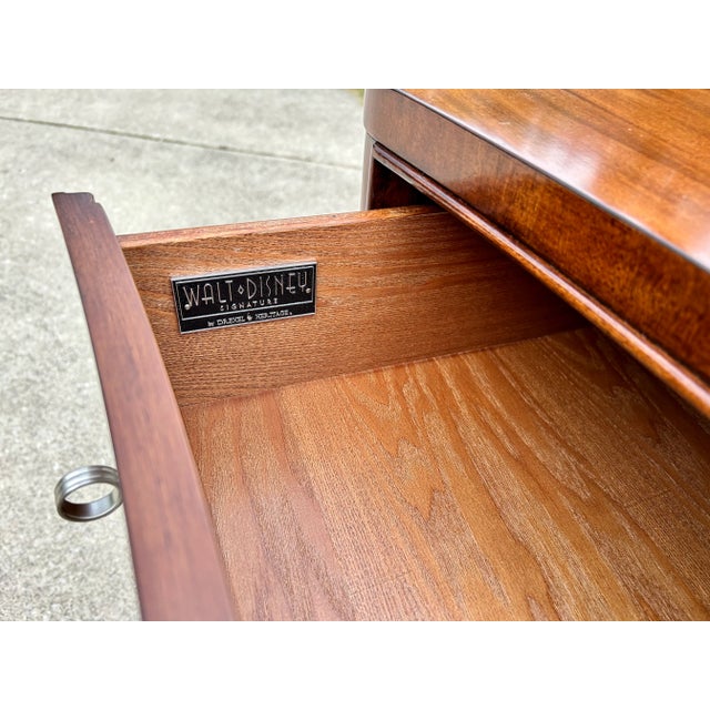 2000 - 2009 Vintage Drexel Heritage Walt Disney Signature Collection Bow-Front Mahogany Credenza | Hollywood Regency Art Moderne Chest of Drawers For Sale - Image 5 of 10
