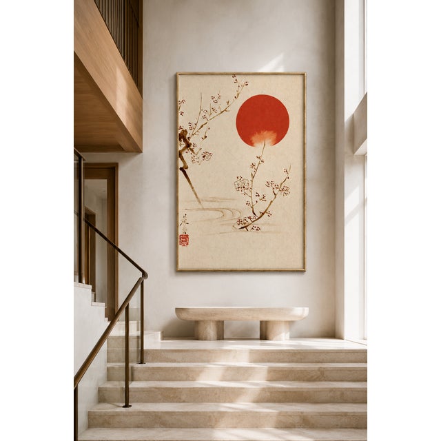 Contemporary 19th Century Sun and Plum Branches Japanese Botanical Fine Art Print by Shibata Zeshin — 20" X 30" For Sale - Image 3 of 9