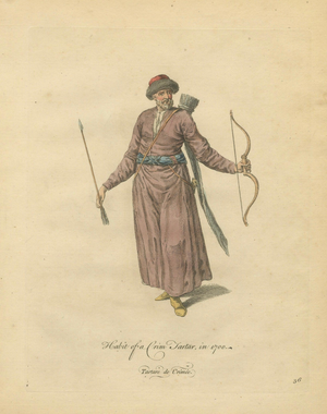 Jefferys, Crimean Tartar Archer Costume, 1749, Print