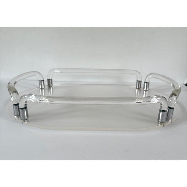 Dorothy Thorpe Vintage Lucite Oval Tray For Sale - Image 9 of 12