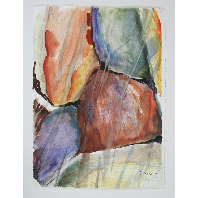 Rustic Late 20th Century River Rocks Watercolor Painting For Sale - Image 3 of 3