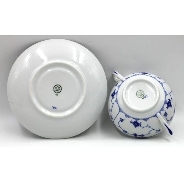Add timeless Danish elegance to your table with this **Bing & Grøndahl Copenhagen Porcelain Blue Traditional Cream Soup &...