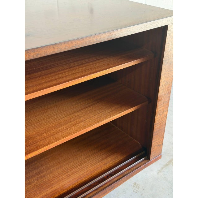 Brown Rosewood Sideboard Long Sliding Door Credenza Denmark Mid-Century Modern 1960s For Sale - Image 8 of 10