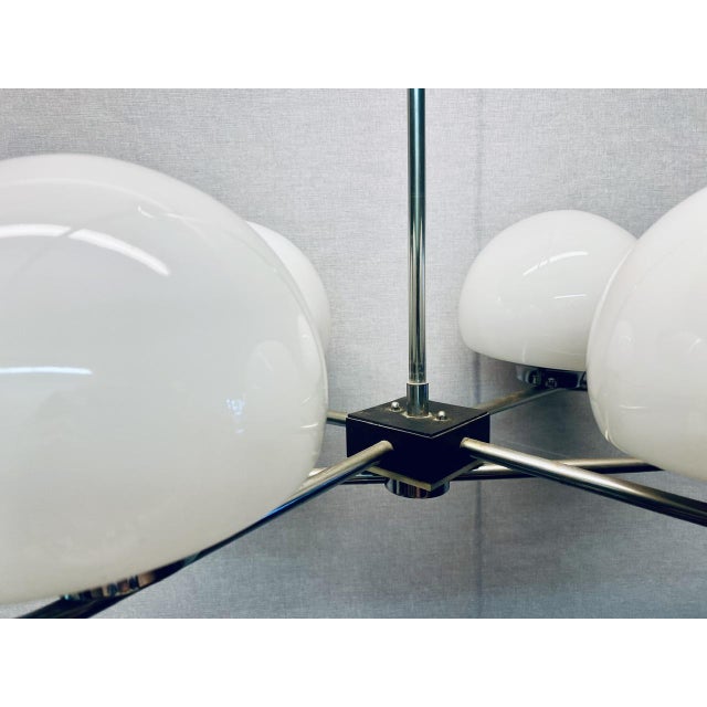 Italian Space Age Ceiling Light in Opaline Glass, Italy, 1960s For Sale - Image 17 of 18