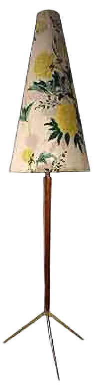 Austrian Brass and Teak Floor Lamp, 1950s