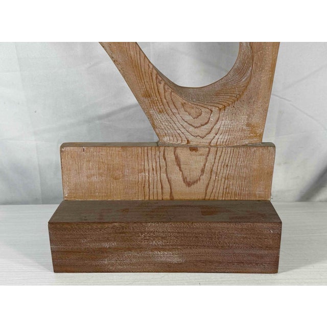 Wood "Thin Figure" — Pine Abstract Figural Sculpture, Herbert Simon 1965 For Sale - Image 7 of 8