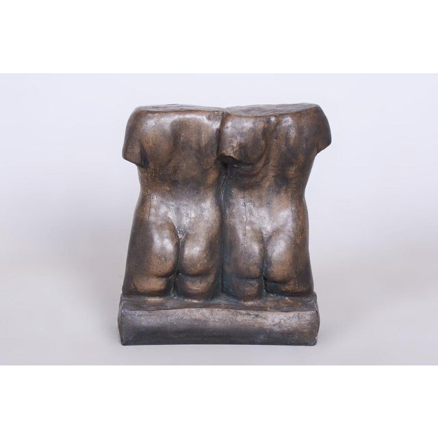 Art Deco Sculpture of Gemini in Bronze, Czech, 1920s For Sale - Image 3 of 8