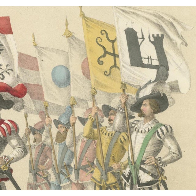 Mid 19th Century H. Jenny, Parade of Unity: The Allied Cities and Territories with Their Banners, 1855, Print For Sale - Image 5 of 10