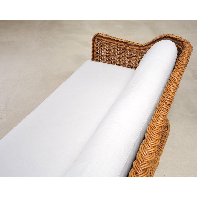 Pair of Michael Taylor Style Organic Modern Wicker Rattan Sofas For Sale - Image 17 of 18