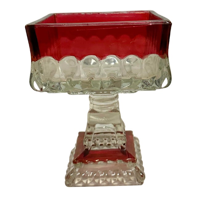 1970s Glass Candy Pedestal Dish For Sale