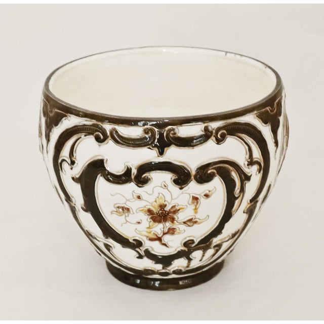 Art Nouveau Ceramic Planter Cachepot, 1890s For Sale - Image 3 of 9