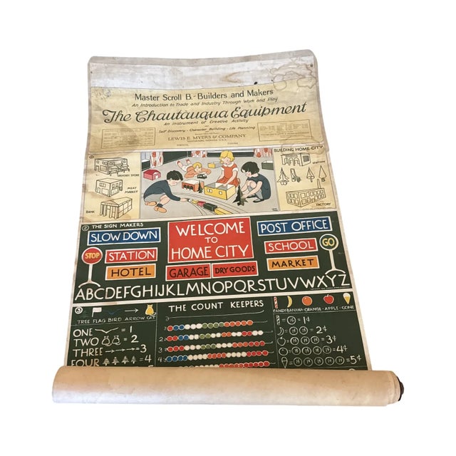 An original 1929 Chautauqua Master Scroll B produced by Lewis E. Myers & Company of York, Pennsylvania and Toronto,...