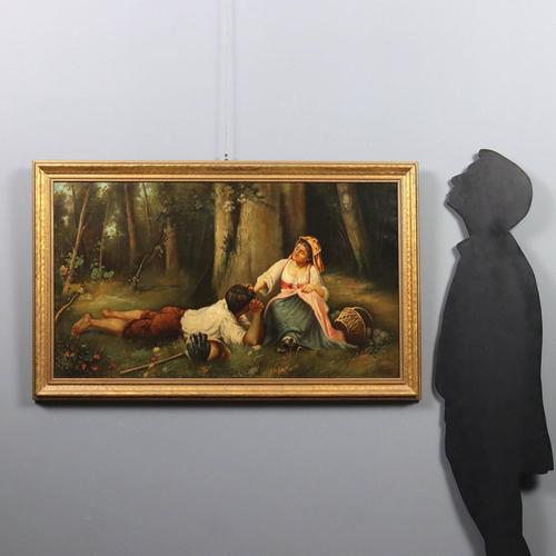 Oil on canvas. Signed at the bottom A. Greppi, but the signature is inconsistent given the period and cannot be attributed...