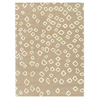 Contemporary Beige and White Flat-Weave Wool Rug by Doris Leslie Blau For Sale