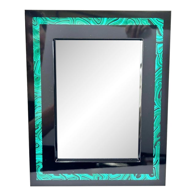 Vintage Malachite Inlay Picture Frame Hollywood Regency Green Desk Frame For Sale