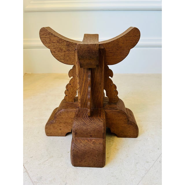 Brown Vintage 1970’s Carved Wood Plinth For Sale - Image 8 of 13