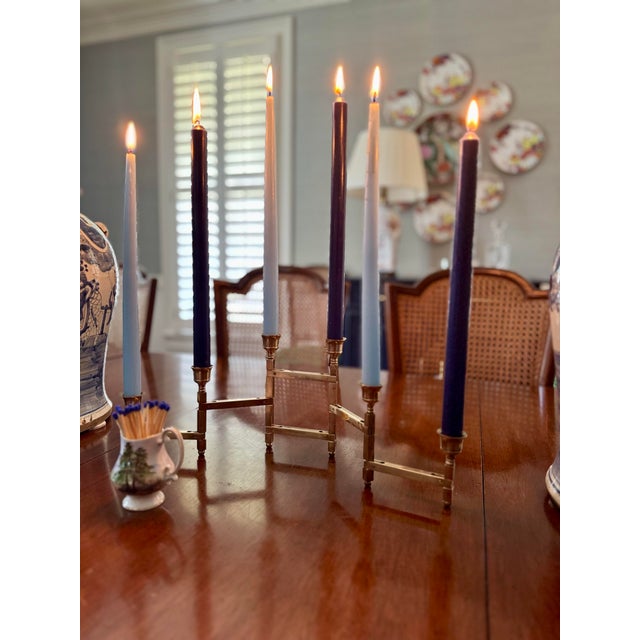 Midcentury Brass 6 Candle Candelabra For Sale - Image 4 of 8
