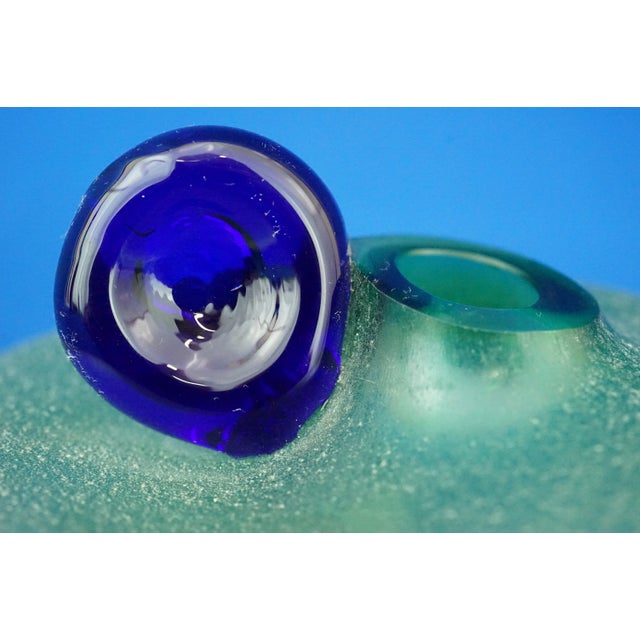 Vintage Italian Green Murano Glass Globular Vase by Alfredo Barbini, 1950s For Sale - Image 17 of 18