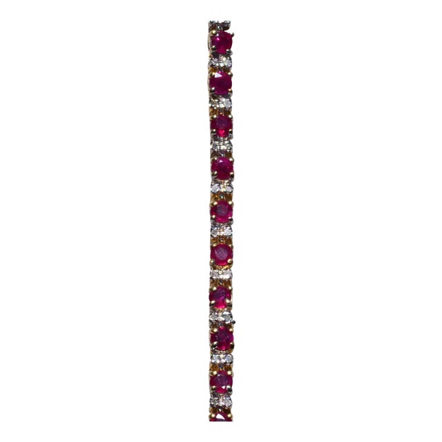 The Arcadia Lite: Natural Ruby and Diamond Tennis Bracelet For Sale