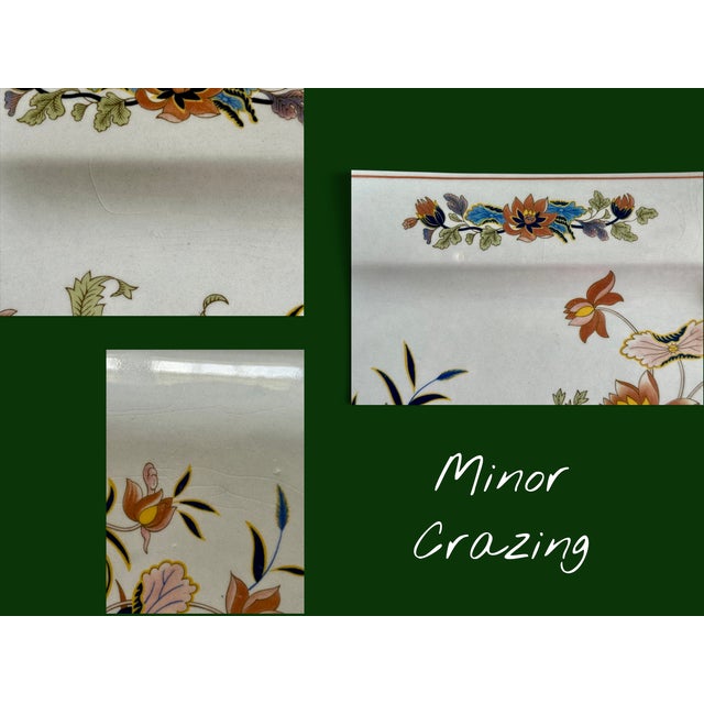 Orange Vintage Wedgwood Lotus Georgetown Serving Platter - England Floral Octagonal China For Sale - Image 8 of 11