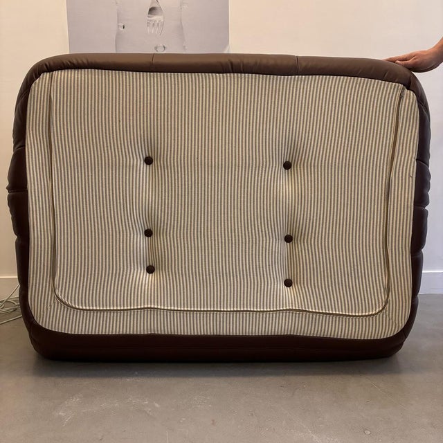 Leather Togo Set by Michel Ducaroy for Ligne Roset, 1973, Set of 3 For Sale - Image 14 of 18