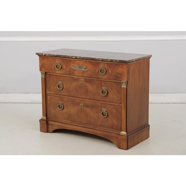 Traditional Henredon Natchez French Empire Marble Top Chest For Sale - Image 3 of 18