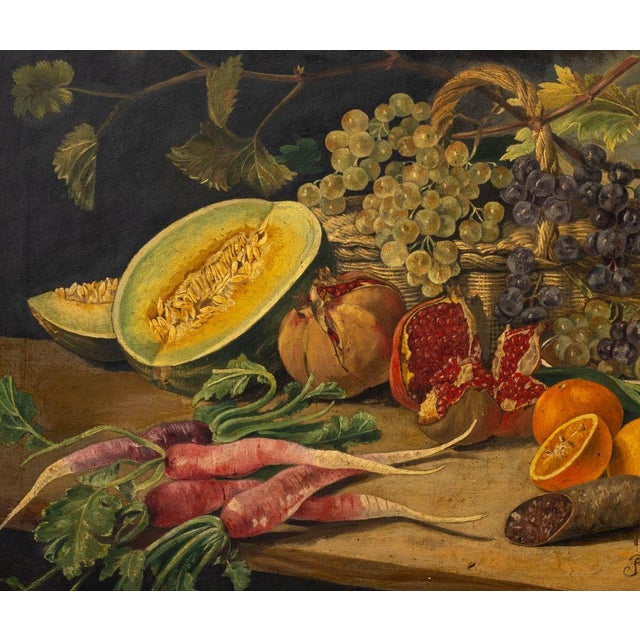 Realism European School Still Life With Fruit Oil, 19th C. For Sale - Image 3 of 7