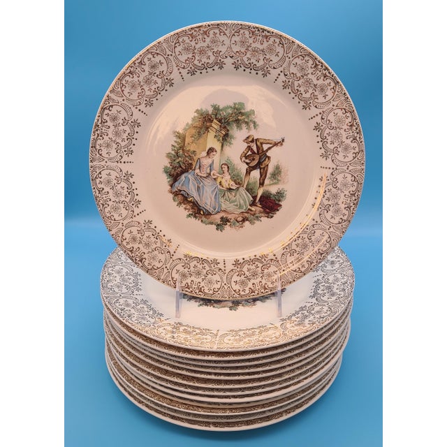 Vintage American Limoge China d'Or Triumph Dinner Plates Set of 13