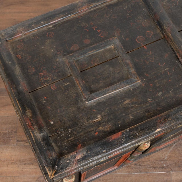 Late 19th Century Original Hand Painted Flat Top Trunk Dated 1890 From Hungary For Sale - Image 5 of 17