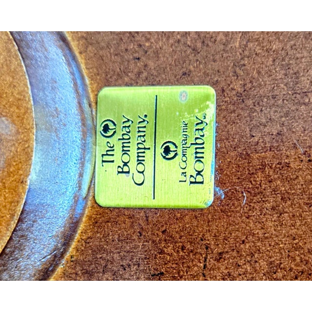 Green Vintage Bombay Scalloped Pedestal Side Table – Green Leather Top For Sale - Image 8 of 8