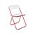Metal Red and Clear Acrylic Glass Plia Folding Chairs by Piretti for Castelli, Italy, 1970s, Set of 4 For Sale - Image 7 of 18