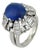 1950s Mid-Century Gia 7.41 Carat Burma No Heat Sapphire Diamond Platinum Cluster Ring, Size 6.75 For Sale