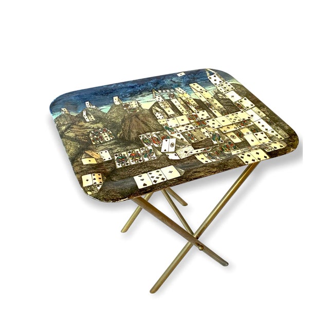 Mid-Century Folding Coffee Table "City of Cards", Piero Fornasetti Italy 1950s For Sale - Image 13 of 13