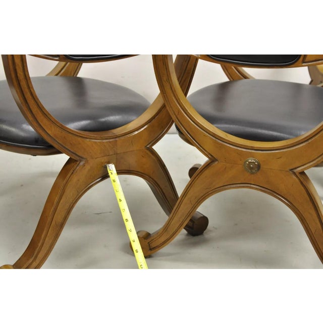Wood Mid 20th Century Vintage Drexel Esperanto Mid Century Spanish Style Curule Game Chairs - Set of 6 For Sale - Image 7 of 11