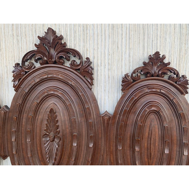 Brown Early 20th Carved Medallions Full Bed, Original Four Poster Lisbon Bed For Sale - Image 8 of 18