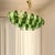 Forest Green Light and Dark Green Poliedri Murano Glass Chandelier by Simoeng for Simoeng For Sale - Image 8 of 12