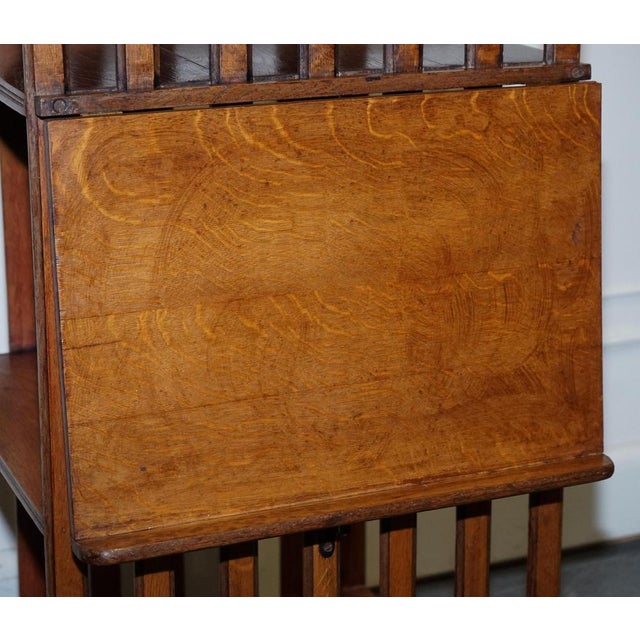 Antique Oak Revolving Bookcase with Folding Reading Stand For Sale - Image 17 of 18