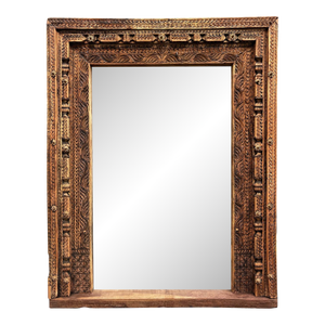 Vintage Carved Teak Door Mirror