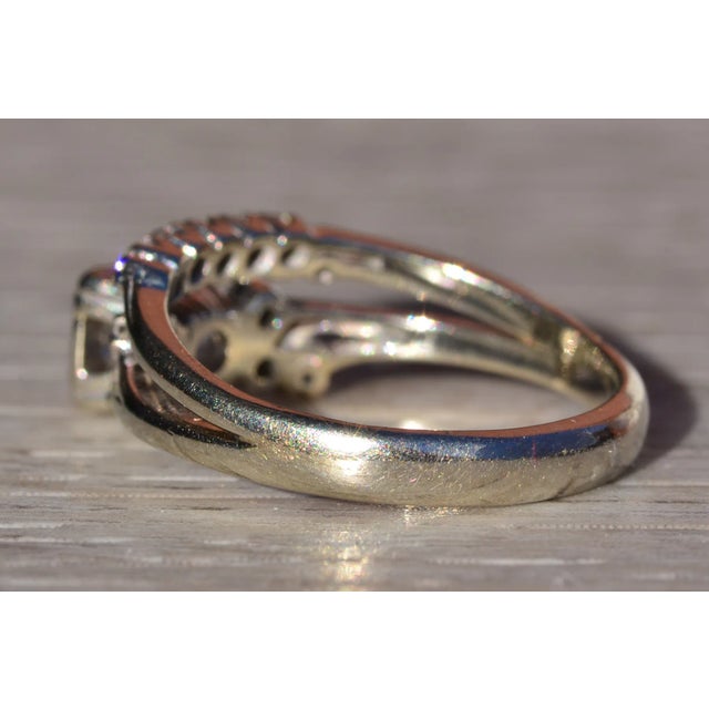 1940s The Etlan: Ladies 14K White Gold Engagement Ring with Attached Diamond Wedding Band For Sale - Image 5 of 10