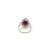 Elegant Oval Garnet Halo Ring With Cubic Zirconia Accents in 925 Silver- Size 6.5 For Sale - Image 6 of 8